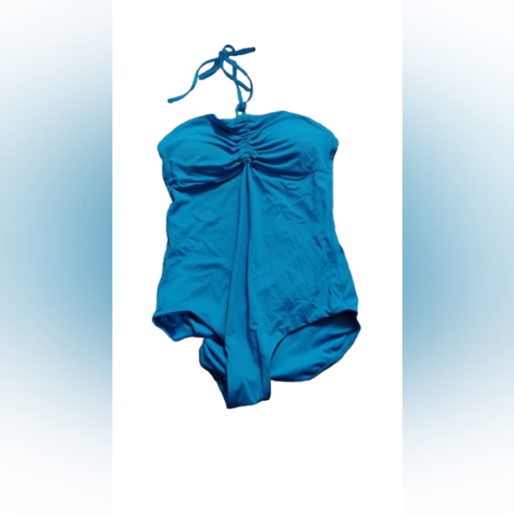 NWT Sunn lab Swim Pacific Blue Halter One Piece Swimsuit Sz Small